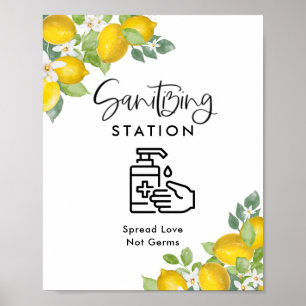 Affiche Citron Thème Mariage Sanitiation Station