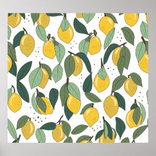 Affiche Citron Tropical : Vintage clair sans joint