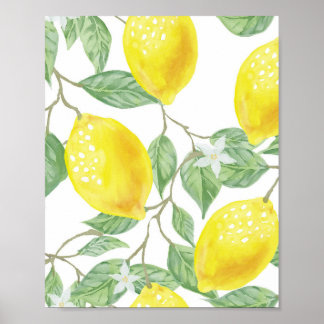Affiche citron vert feuille