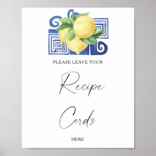 Affiche Citron - Votre carte de recette ici