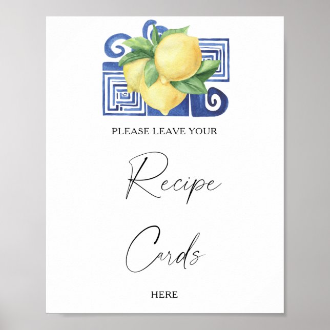 Affiche Citron - Votre carte de recette ici (Devant)