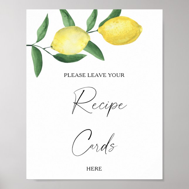 Affiche Citron - Votre carte de recette ici (Devant)