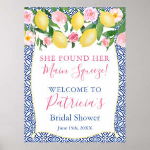 Affiche Citrons Amalfi Carrelage Bleu Squeeze Enterrement 