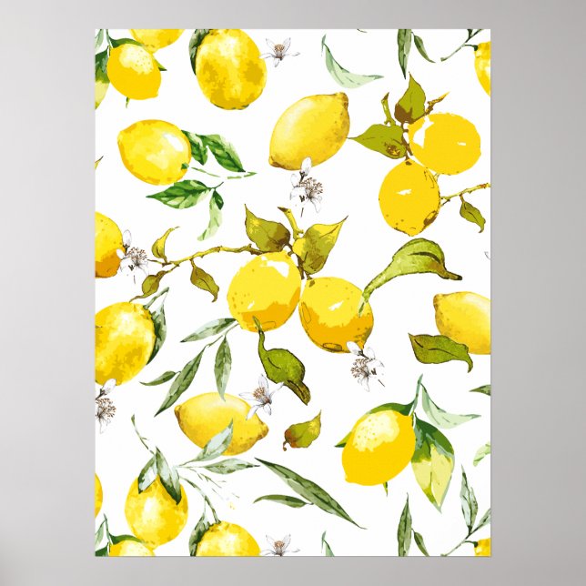 Affiche Citrons aquarelle 5 (Devant)
