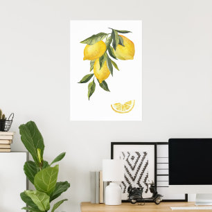 Affiche Citrons aquarelles