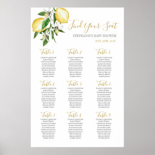 Affiche Citrons Baby shower Girl Sein Chart
