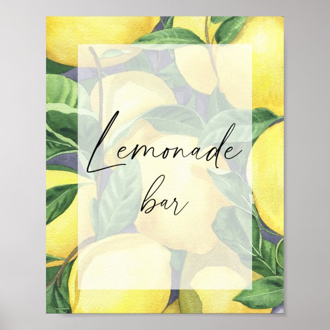 Affiche Citrons - Boissons - Bar à limonade (Devant)