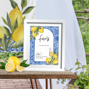 Affiche Citrons & Carrelage Méditerranéen Wedding shower F