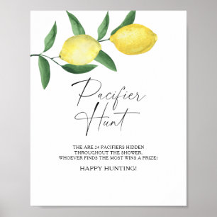 Affiche Citrons - chasse à la suce jeu de baby shower