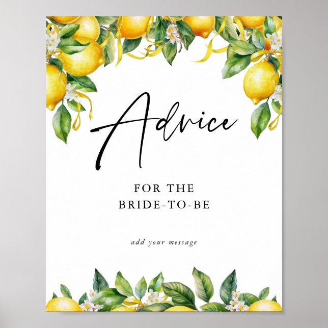 Affiche Citrons Citrus douche nuptiale Conseils (Devant)