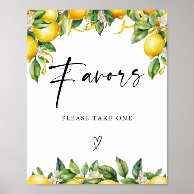 Affiche Citrons Citrus douche nuptiale Faveurs (Devant)