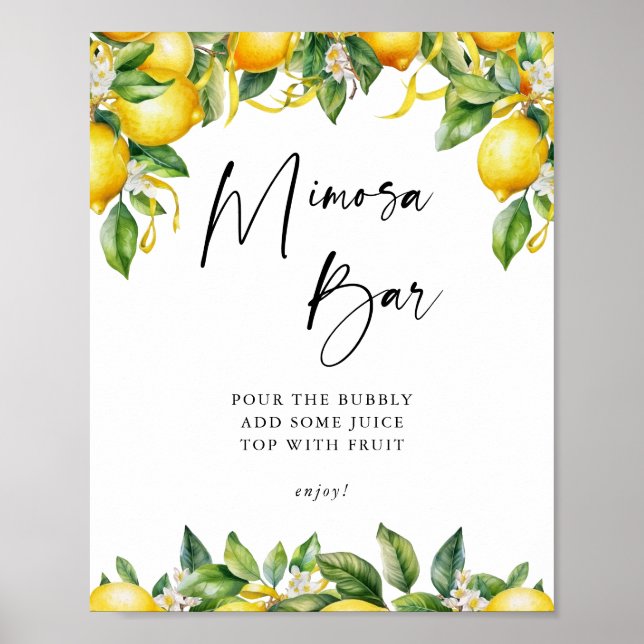 Affiche Citrons Citrus douche nuptiale Mimosa Bar Signal (Devant)