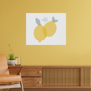 Affiche Citrons Citrus Pastel Moderne
