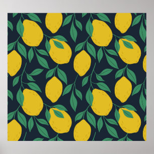Affiche Citrons Colorés : Vibrance Dessinée À La Main.