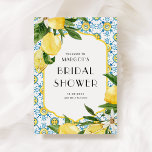 Affiche Citrons d'aquarelle et Fête des mariées carrelée m<br><div class="desc">Bienvenue à vos invités dans le style avec notre panneau de bienvenue de douche nuptiale personnalisable. Doté d'un motif citron aquarelle associé à une belle motif en carrelage marocain bleu, jaune et blanc, ce panneau donne le ton parfait pour votre douche ou douche nuptiale. Qu’il s’agisse d’une douche nuptiale d’été,...</div>