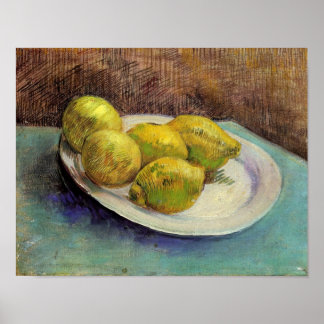 Affiche Citrons de vie fixe sur plaque Van Gogh Art