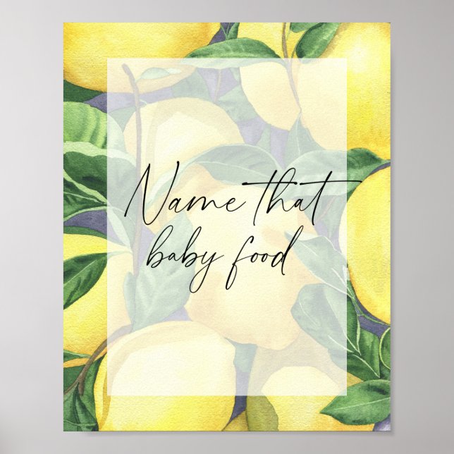 Affiche Citrons et feuilles - donnez un nom à ce petit pot (Devant)