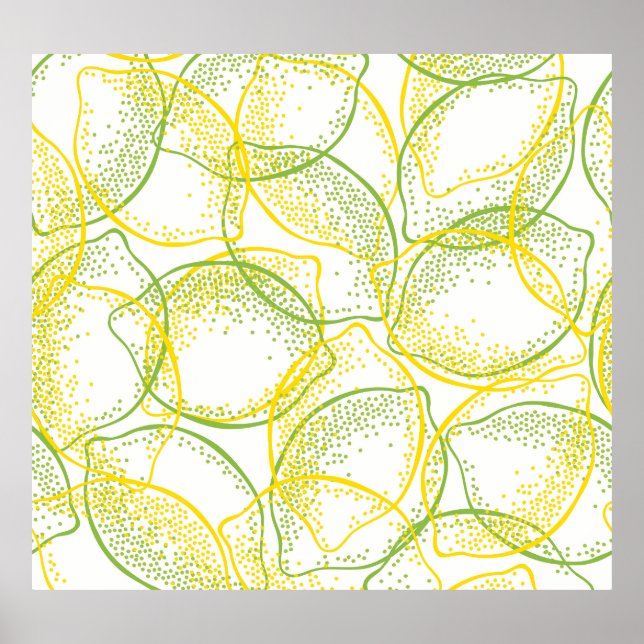 Affiche Citrons et Limes : Motif frais. (Devant)