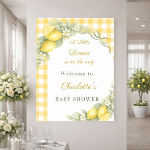Affiche Citrons ruban à carreaux de jardin bienvenue anniv