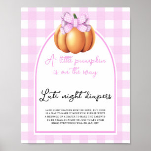 Affiche Citrouille arc baby shower Late couche nuit