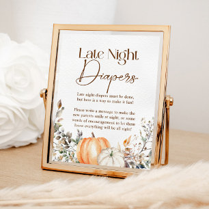 Affiche Citrouille Automne Baby shower d'automne Late Nigh