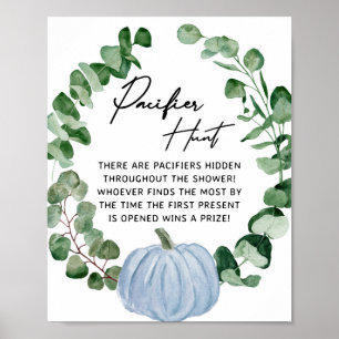 Affiche Citrouille Automne Baby shower garçon Pacifier cha