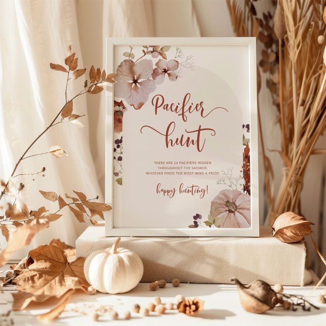 Affiche Citrouille Automne chasse Pacifique jeu de baby sh (Créateur téléchargé)