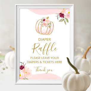Affiche Citrouille Automne Fille Baby shower Déchets Refus