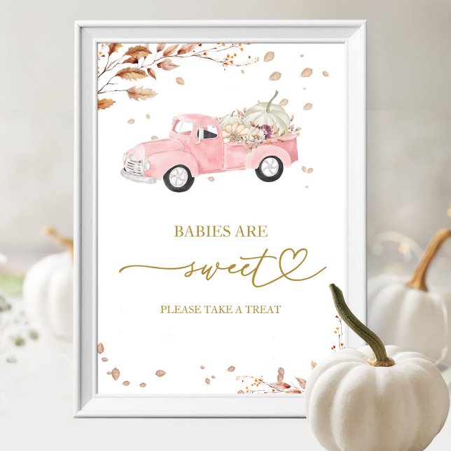 Affiche Citrouille Automne Les Bébés Sont Symbole Sucré (Créateur téléchargé)
