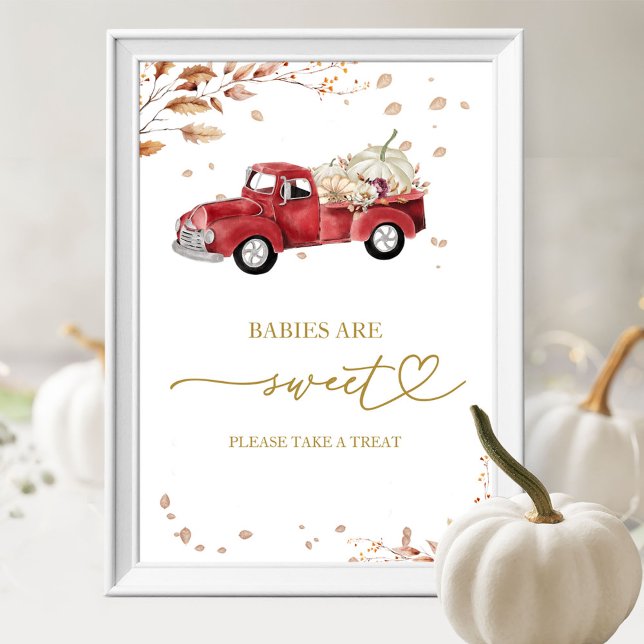 Affiche Citrouille Automne Les Bébés Sont Symbole Sucré (Créateur téléchargé)