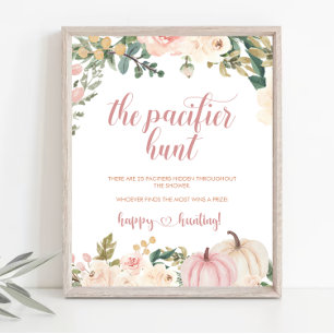 Affiche Citrouille Automne Pacifique chasse Baby shower Po