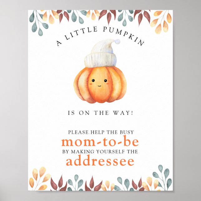 Affiche Citrouille avec chapeau - Aider la future maman oc (Devant)
