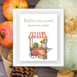 Affiche Citrouille baby shower d'automne - les bébés sont 