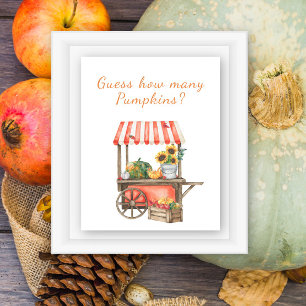 Affiche Citrouille baby shower Devine combien de citrouill