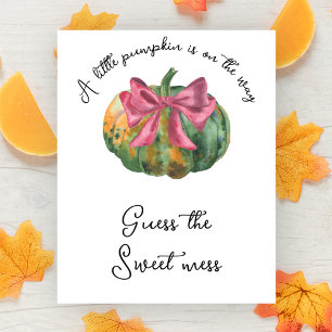 Affiche Citrouille baby shower devine la douce pagaille