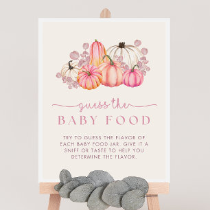 Affiche Citrouille Baby shower Guess the Baby Food Game Si