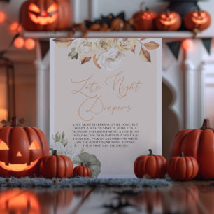 Affiche Citrouille Baby shower Late Night Diapés