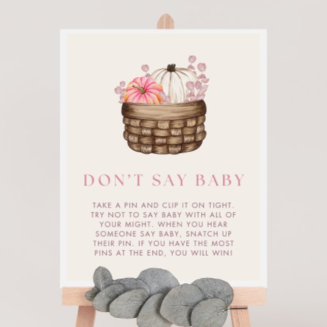 Affiche Citrouille Baby shower ne pas dire Baby Game Signe (Créateur téléchargé)