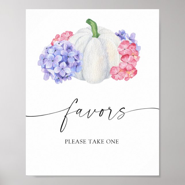Affiche Citrouille blanche - cadeaux pour les invités de m (Devant)