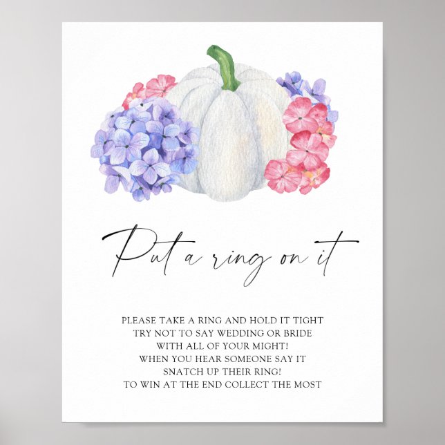 Affiche Citrouille blanche - jeu mets-lui une bague (Devant)