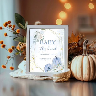 Affiche Citrouille bleu Automne baby shower garçon Favoris