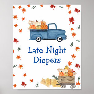 Affiche Citrouille Bleu Camion Late Night Diapositives Sig