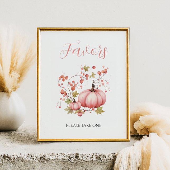 Affiche Citrouille Blush Automne Berry Baby shower Faveurs (Créateur téléchargé)