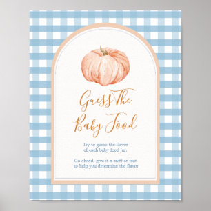 Affiche Citrouille Boho Blue En vichy Devinez The Baby Foo