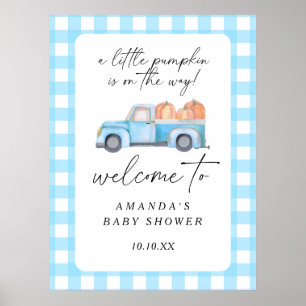 Affiche Citrouille camion automne accueil baby shower fête