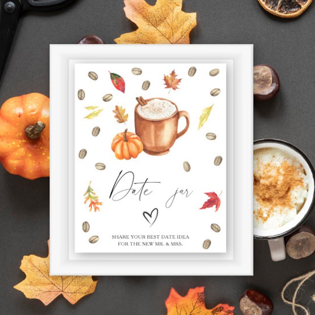 Affiche Citrouille Coffee Bride douche Date idées nuit (Créateur téléchargé)