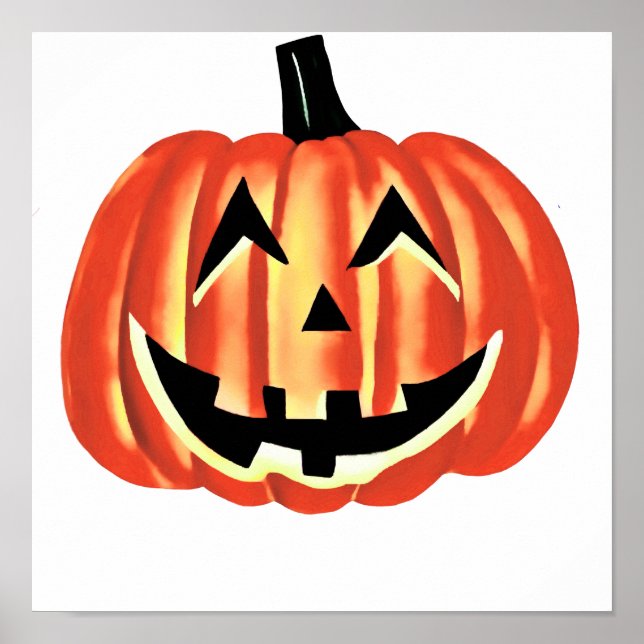 Affiche Citrouille d’Halloween joyeuse / Joyeux Halloween (Devant)