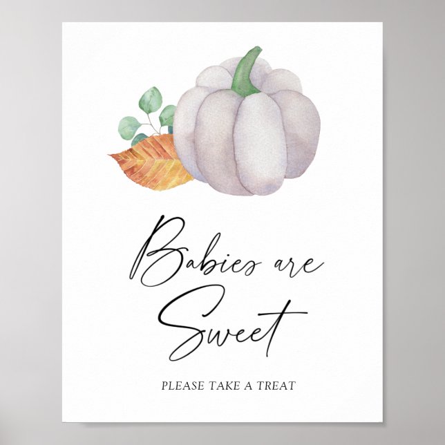 Affiche Citrouille d'aquarelle - les bébés sont une affich (Devant)