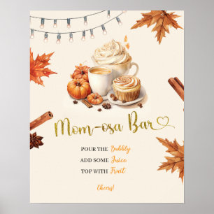 Affiche Citrouille d'automne brasse Baby shower café Maman