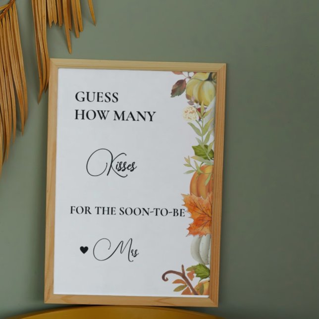 Affiche Citrouille d'automne combien de baisers nuptiale d (Créateur téléchargé)